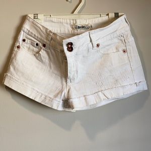 White Jean Shorts